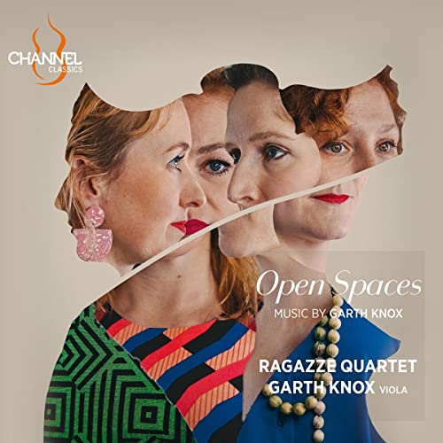 CD cover: Ragazze Quartet with composer Garth Knox, abstract portrait.