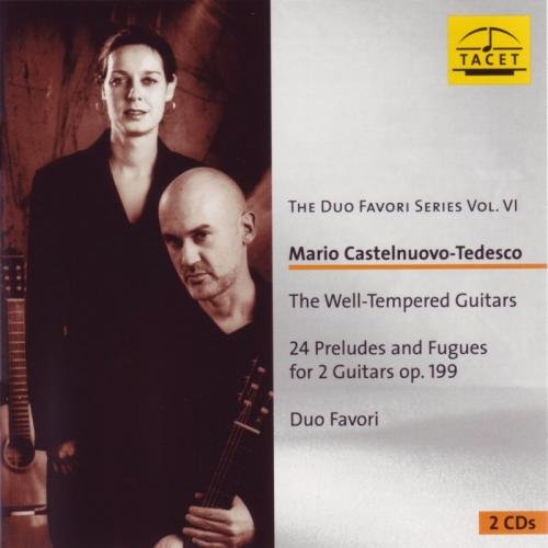 CD cover with a man and woman holding guitars, Duo Favori series information.
