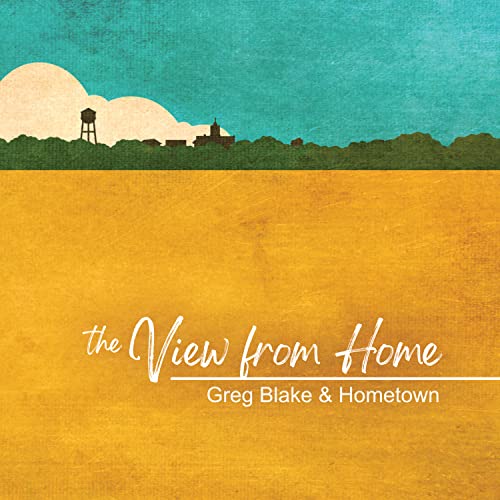 CD cover with a rural landscape, water tower, and handwritten text.