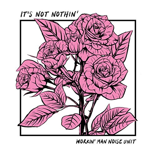 A vinyl record cover featuring an illustration of pink roses in a black square frame.