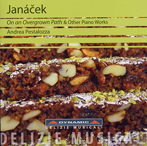 CD cover for Janáček piano works by Andrea Pestalozza, featuring baklava.