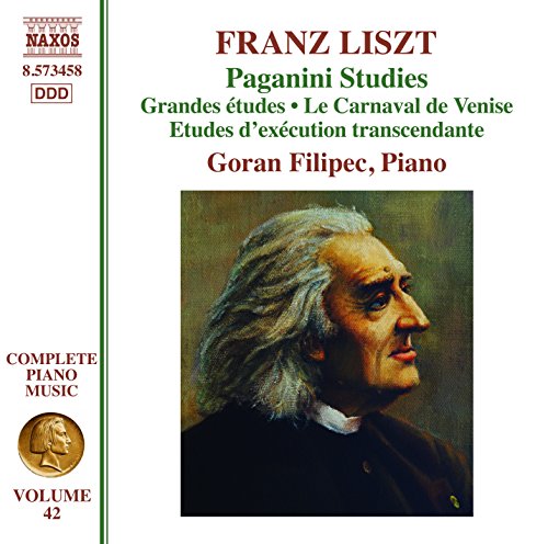 CD cover featuring a portrait of Franz Liszt with text describing the music album.