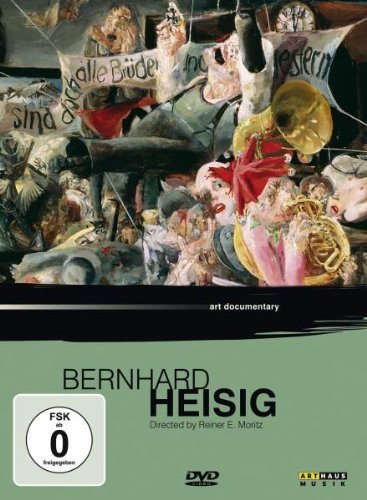DVD cover for "Bernhard Heisig" documentary, featuring a chaotic, abstract painting with multiple figures.