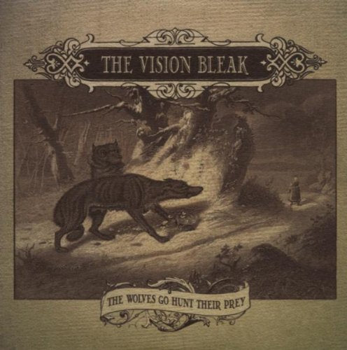 CD cover: wolves hunting in a dark, vintage-style illustration.