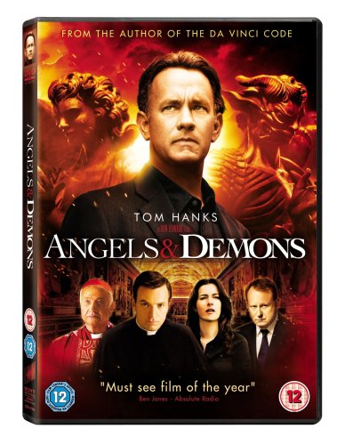 DVD case for "Angels & Demons" featuring Tom Hanks and other actors.