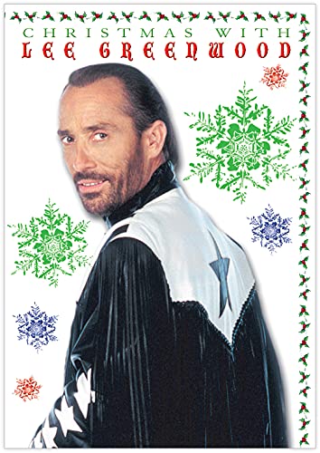 Lee Greenwood DVD cover featuring a portrait and snowflake designs.