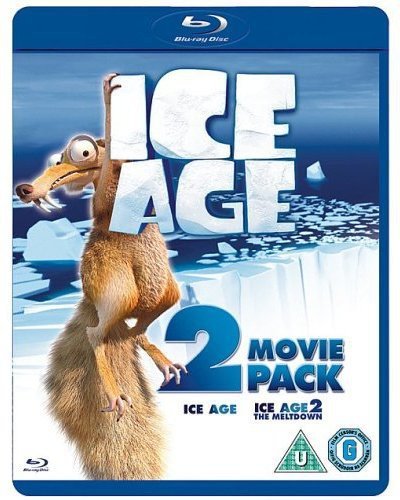 "Blu-ray case featuring a cartoon squirrel on icy terrain with 'ICE AGE' text."