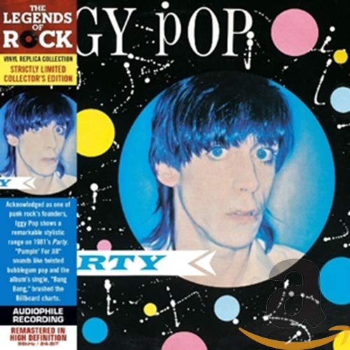 CD cover for Iggy Pop's Party featuring a blue-tinted portrait of the artist.