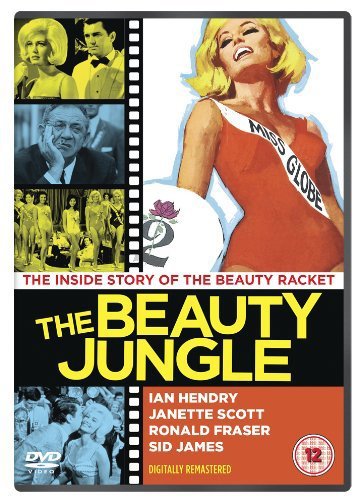 DVD cover for "The Beauty Jungle" featuring a blonde woman in a red "Miss Globe" sash.
