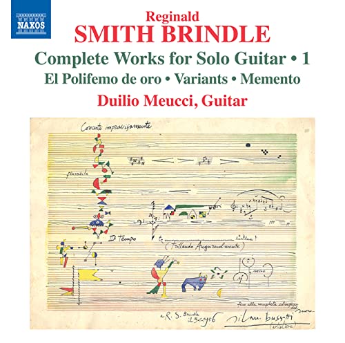 CD cover featuring musical notation and composer Reginald Smith Brindle’s name.