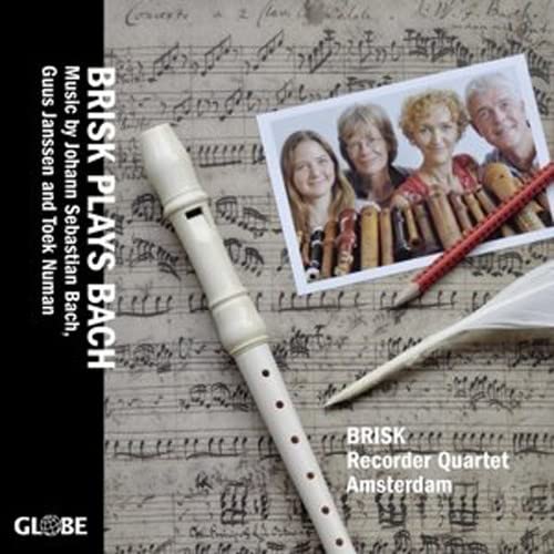 CD cover featuring recorder, sheet music, and quartet portrait.