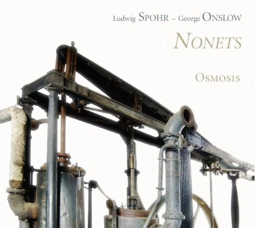 "CD cover featuring an old, rusted metal machine against a white background."