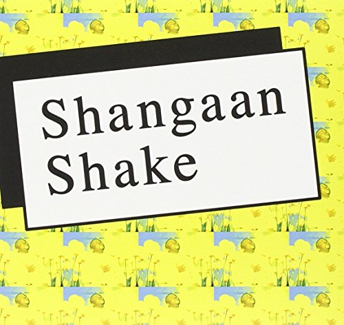 "CD cover with 'Shangaan Shake' text on white rectangle, yellow patterned background."