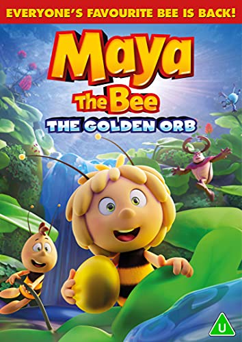 DVD cover featuring cartoon bee character Maya holding a golden orb in a forest.