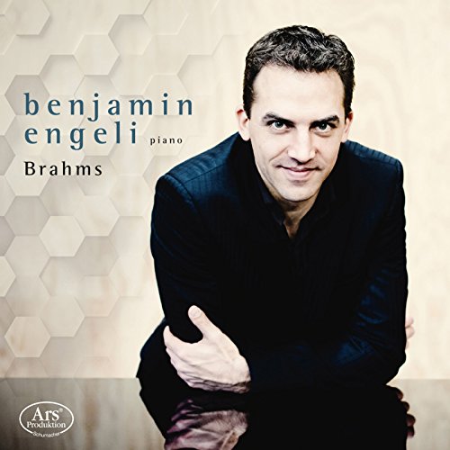 CD cover featuring pianist Benjamin Engeli, with text “Brahms.”