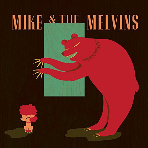 Album cover: red bear looming over a small, curly-haired figure.
