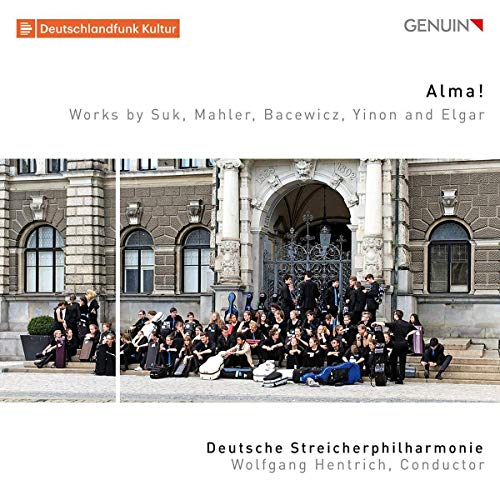 CD cover featuring an orchestra posed in front of a grand building.