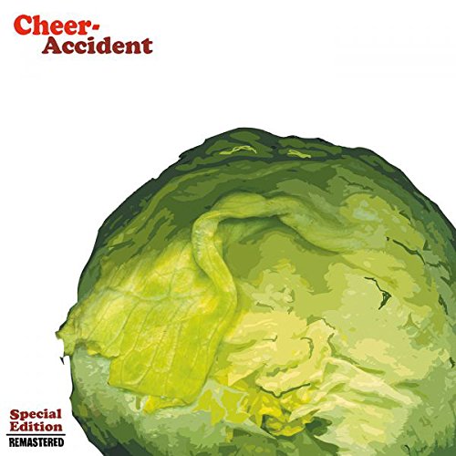 "Album cover featuring a green cabbage head with 'Cheer Accident' text in red."