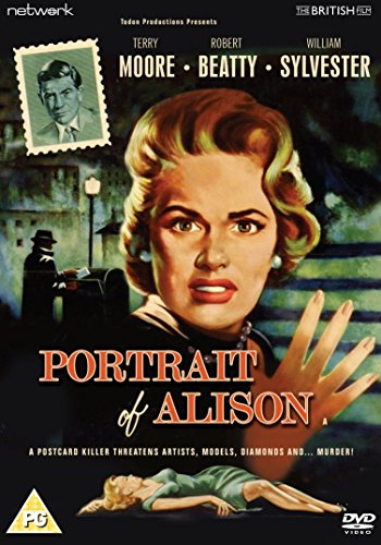 DVD cover for "Portrait of Alison" featuring a woman’s painted face and a shadowy scene.