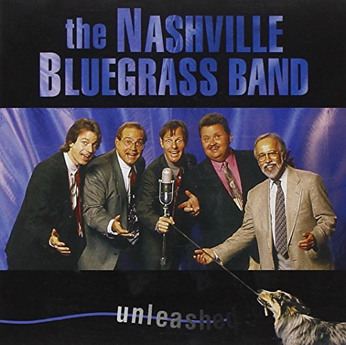"CD cover featuring five men in suits and a dog on a leash."