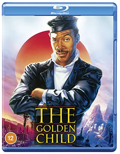Blu-ray cover for "The Golden Child" featuring Eddie Murphy in a cap.