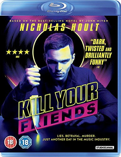 Blu-ray case for "Kill Your Friends" with Nicholas Hoult on the cover.
