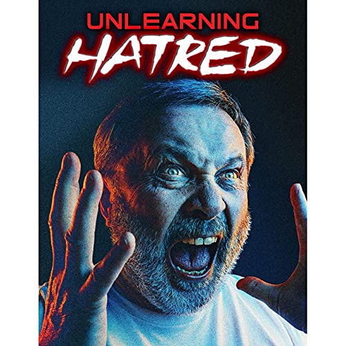 DVD cover for "Unlearning Hatred" featuring a man’s distressed face.