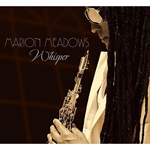 "Album cover featuring a man with dreadlocks holding a saxophone, sepia-toned."