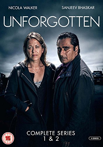 "DVD cover featuring a man and woman in dark clothing against a cloudy background."