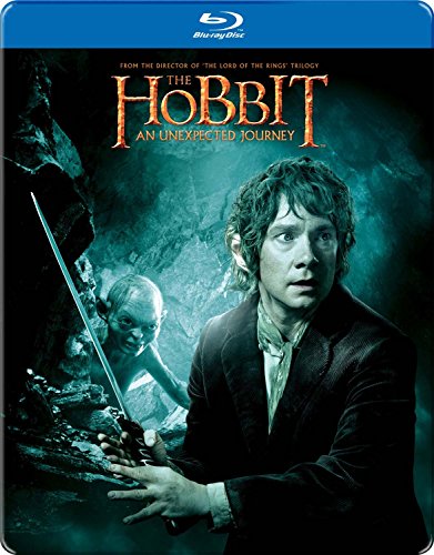 Blu-ray cover for "The Hobbit: An Unexpected Journey" featuring Bilbo Baggins.