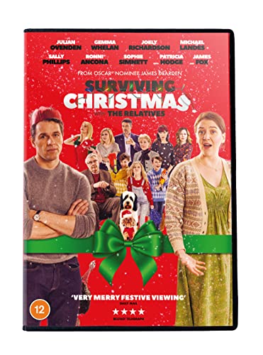 Surviving Christmas" DVD cover with cast photos and festive decorations.