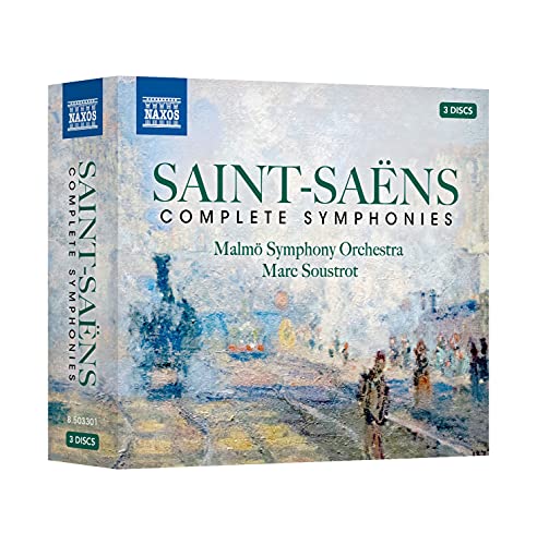 CD cover featuring Saint-Saëns Complete Symphonies by Malmö Symphony Orchestra and Marc Soustrot.