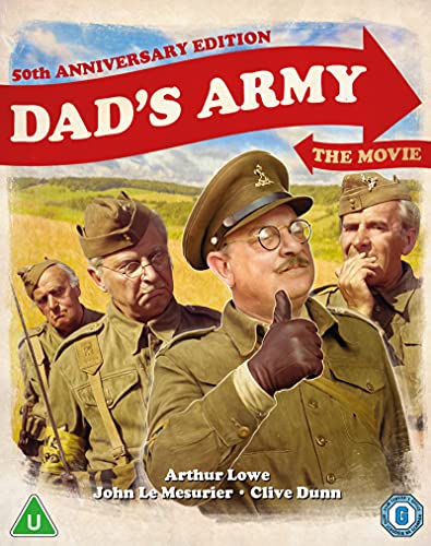 Dad's Army 50th Anniversary Edition Blu-ray cover featuring three soldiers in uniform.