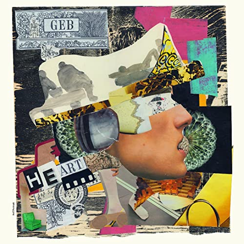 Collage album cover for āGebhardt - Geb Heartā with fragmented faces and shapes.