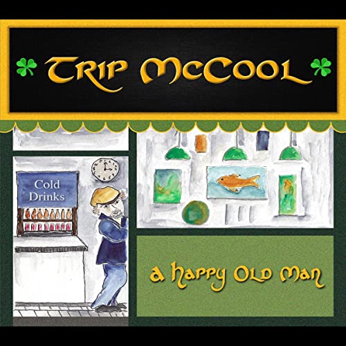 CD cover: painted scene of a man near a shop and fish tanks.