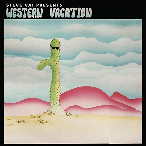 Album cover art: cartoon cactus in sunglasses, desert landscape, "Western Vacation" title.