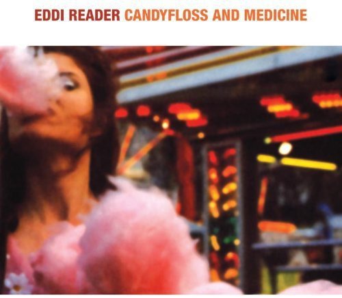 Album cover featuring a woman with pink cotton candy, red and yellow lights in background.