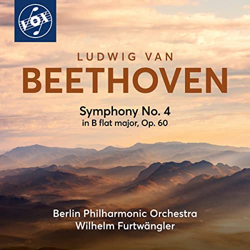 CD cover for Beethoven’s Symphony No. 4 with mountain landscape.