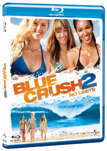 Blue Crush 2" Blu-ray case featuring three women with blonde hair and a beach scene.