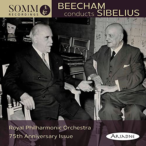 CD cover featuring black and white portraits of Thomas Beecham and Jean Sibelius.