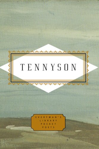 "Tennyson Poems" book cover with "TENNYSON" in black on a white diamond, on a seascape.