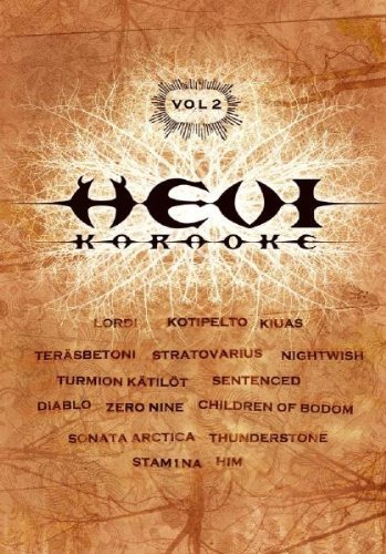 DVD cover for “Hevi Karaoke Vol.2” with ornate, dark design and band names.