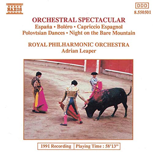 CD cover: bullfighting scene with text “Orchestral Spectacular” and “Royal Philharmonic Orchestra”.