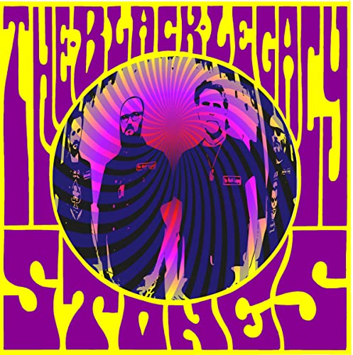 CD cover for "The Black Legacy - Stones" featuring three men in a psychedelic design.