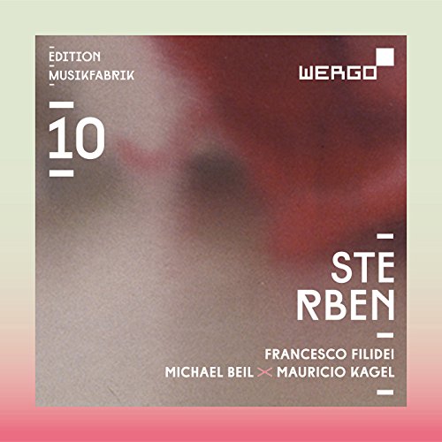 CD cover for “Sterben” by Francesco Filidei, with abstract red and white design.