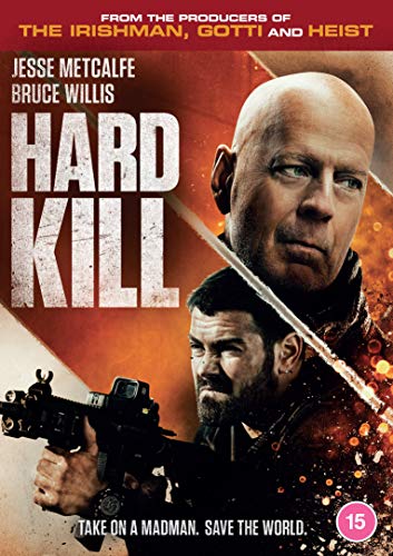 "Image of 'Hard Kill' DVD cover featuring two men with guns and swords."