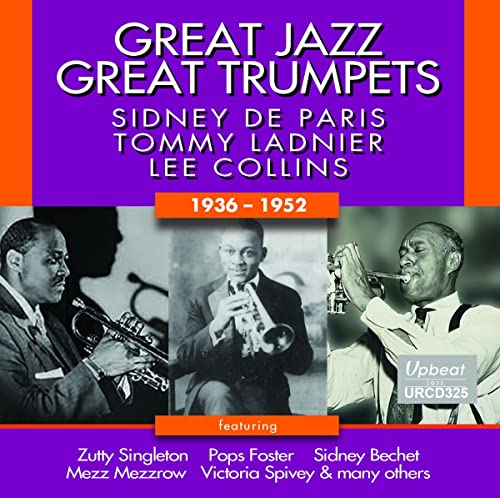 CD cover featuring three jazz musicians playing trumpets, 1936-1952.