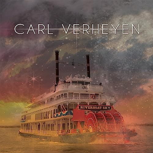 Album cover: steamboat on water under a colorful, starry sky.