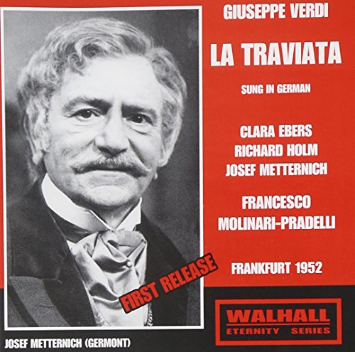 Red and black album cover featuring black-and-white portrait of Giuseppe Verdi.