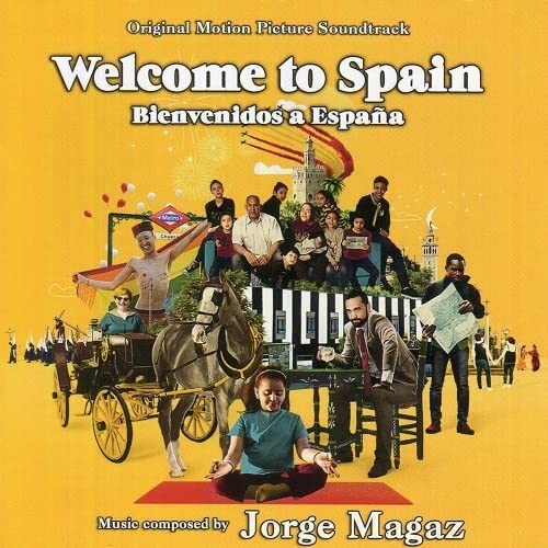 “Welcome to Spain” CD cover featuring a diverse group and Spanish imagery.